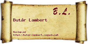 Butár Lambert névjegykártya